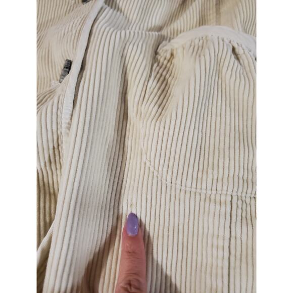 Vtg Orvis Corduroy Button Up Cream Barn Coat Chore Jacket Size S Pockets  Cotton - Picture 7 of 13